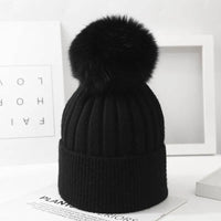 Little Gigglers World Kids Fox Fur Ball Knit Winter Hat 152ce3-2.myshopify.com