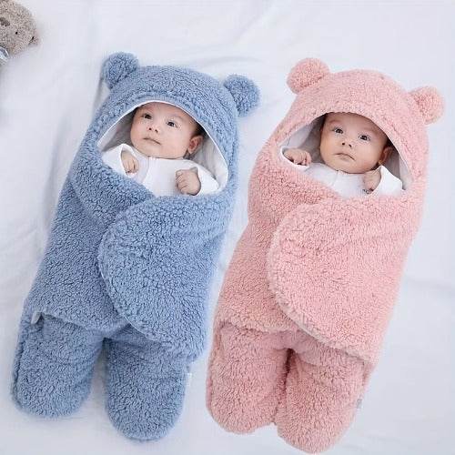 Warm Baby Sleeping Bag with Bear Design – Soft Cotton Adjustable Swaddle Sack for Newborns & Infants