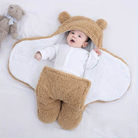 Winter Baby Sleeping Bag – Soft Cotton Bear Swaddle for Newborns | Warm, Breathable & Adjustable Infant Sleep Sack