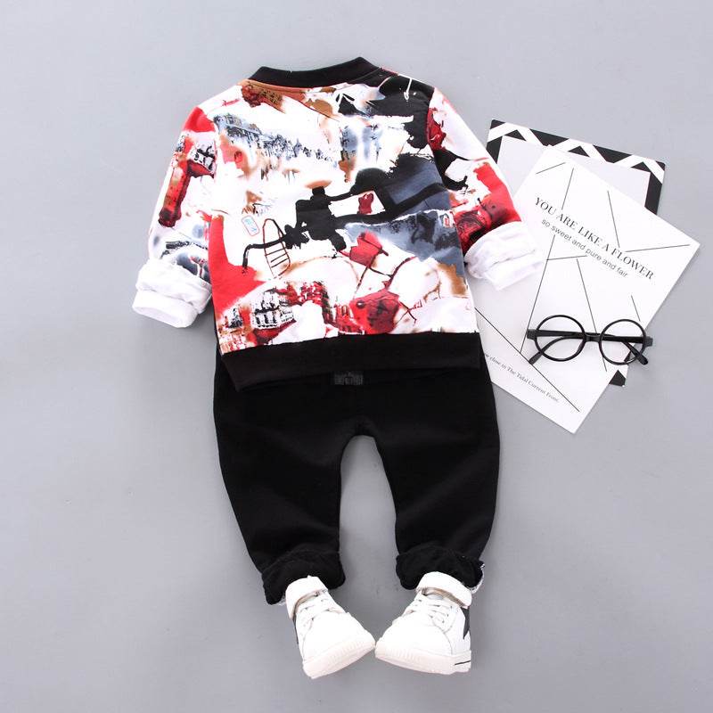 Little Gigglers World Boys Handsome Autumn Winter Three-Piece Set