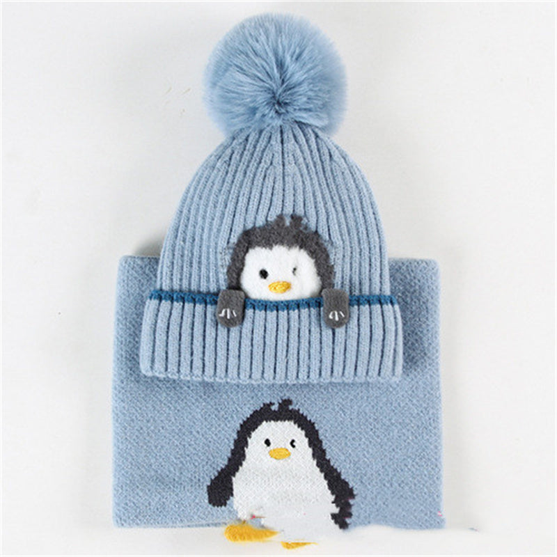 Little Gigglers World Kids Winter Penguin Hat Scarf Set - Little Gigglers World