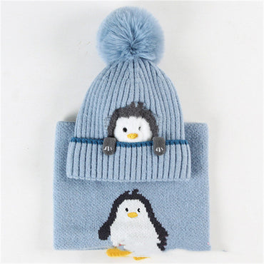 Little Gigglers World Kids Winter Penguin Hat Scarf Set