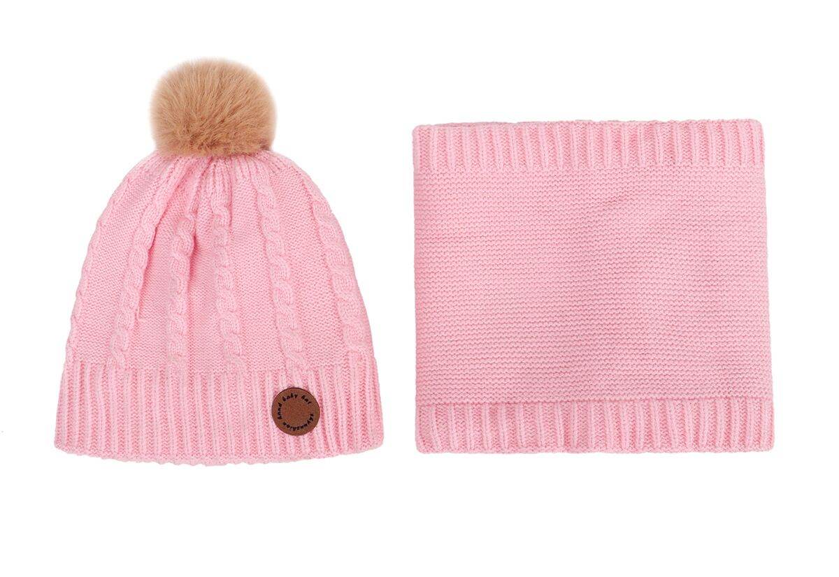 Little Gigglers World Kids Fleece Knit Winter Hat and Scarf