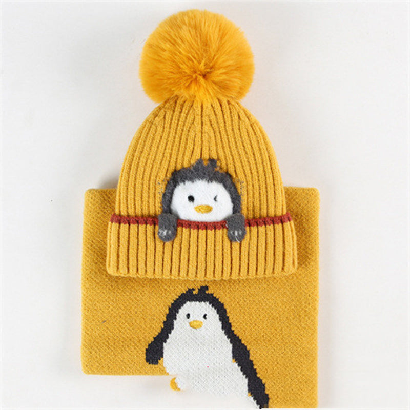 Little Gigglers World Kids Winter Penguin Hat Scarf Set - Little Gigglers World