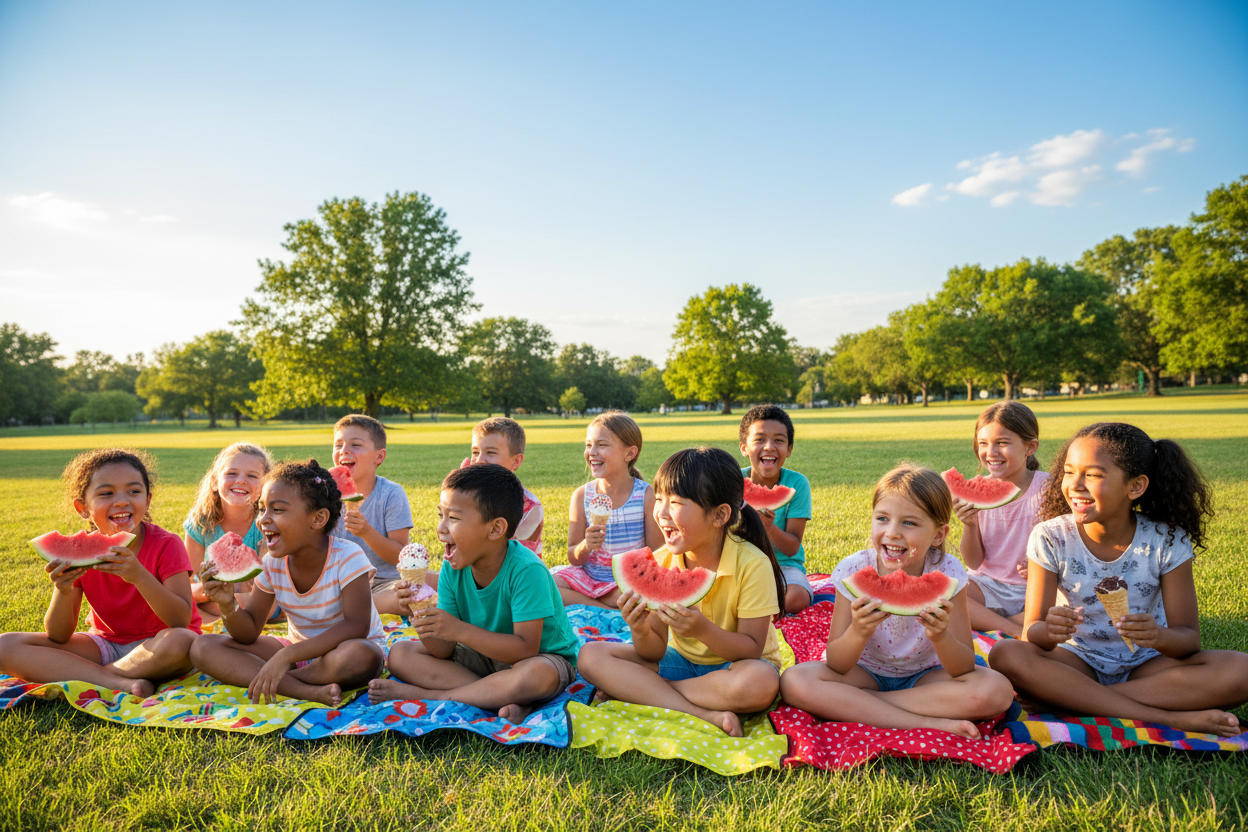 Kids Summer Picnic in Park